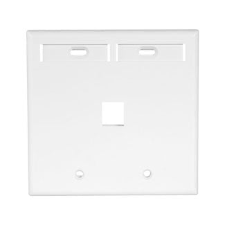 Leviton Manufacturing Co 42080-1WP | Dual-Gang QUICKPORT Wallplate with ID Windows, 1-Port, White
