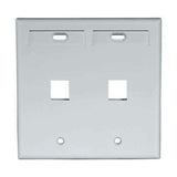 Leviton Manufacturing Co 42080-2GP | Dual-Gang QUICKPORT Wallplate with ID Windows, 2-Port, Gray