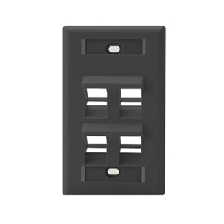 Leviton 42081-2WS | Angled Single-Gang QuickPort Wallplate with ID Windows, 2-Port, White