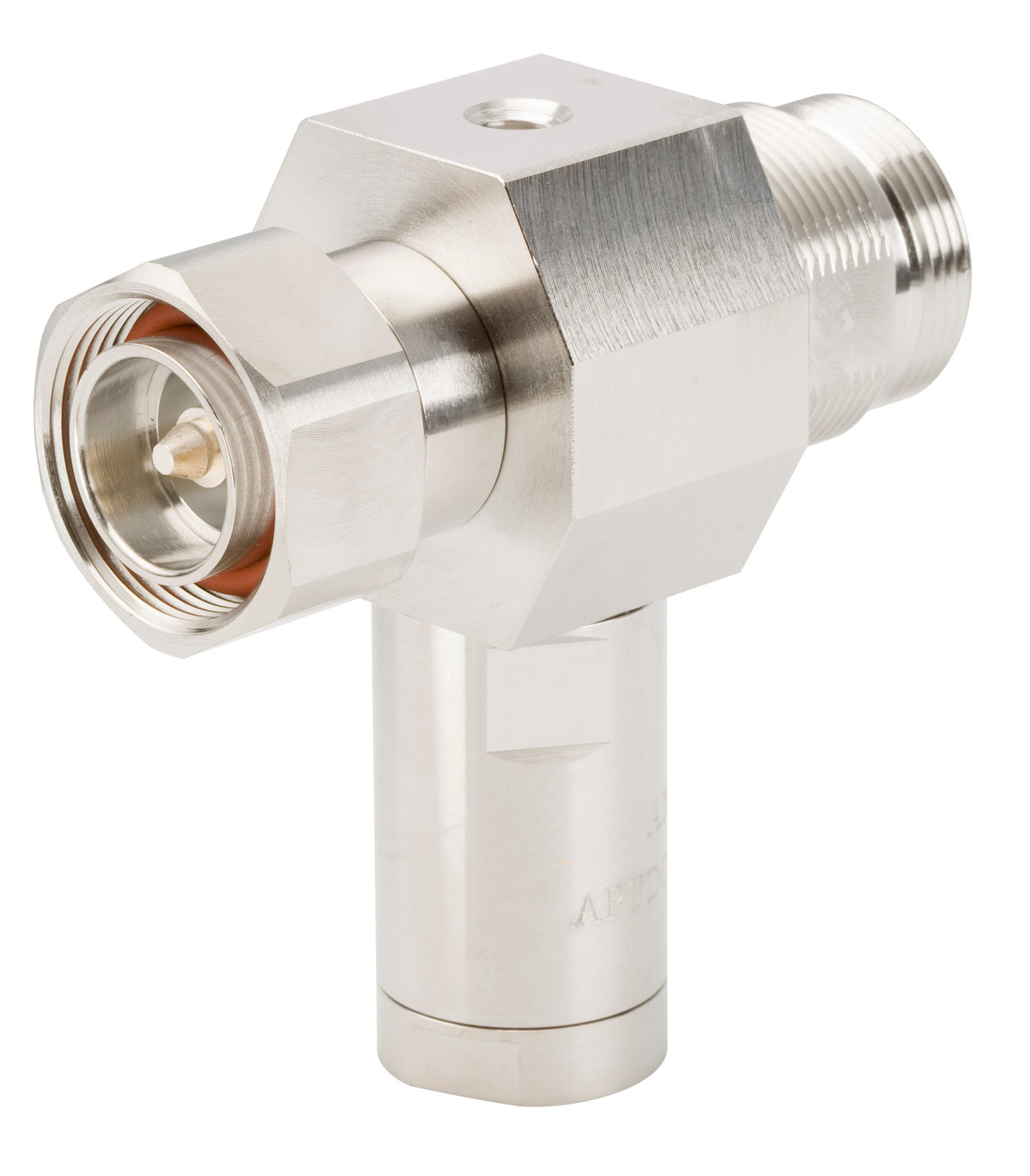 Commscope APTDC-BDFDM-DB | Arrestor Plus LTE Band Quarterwave dc Passing Surge Arrestor (T-shaped), 698–2700 MHz, with interface types DIN Female Bulkhead and DIN Male