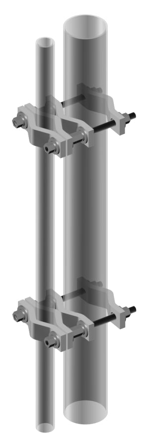 Commscope BB-S10-10 | Welded Pipe-to-Pipe Clamp, heavy duty, joins two 1-1/2 in to 3-1/2 in OD round members
