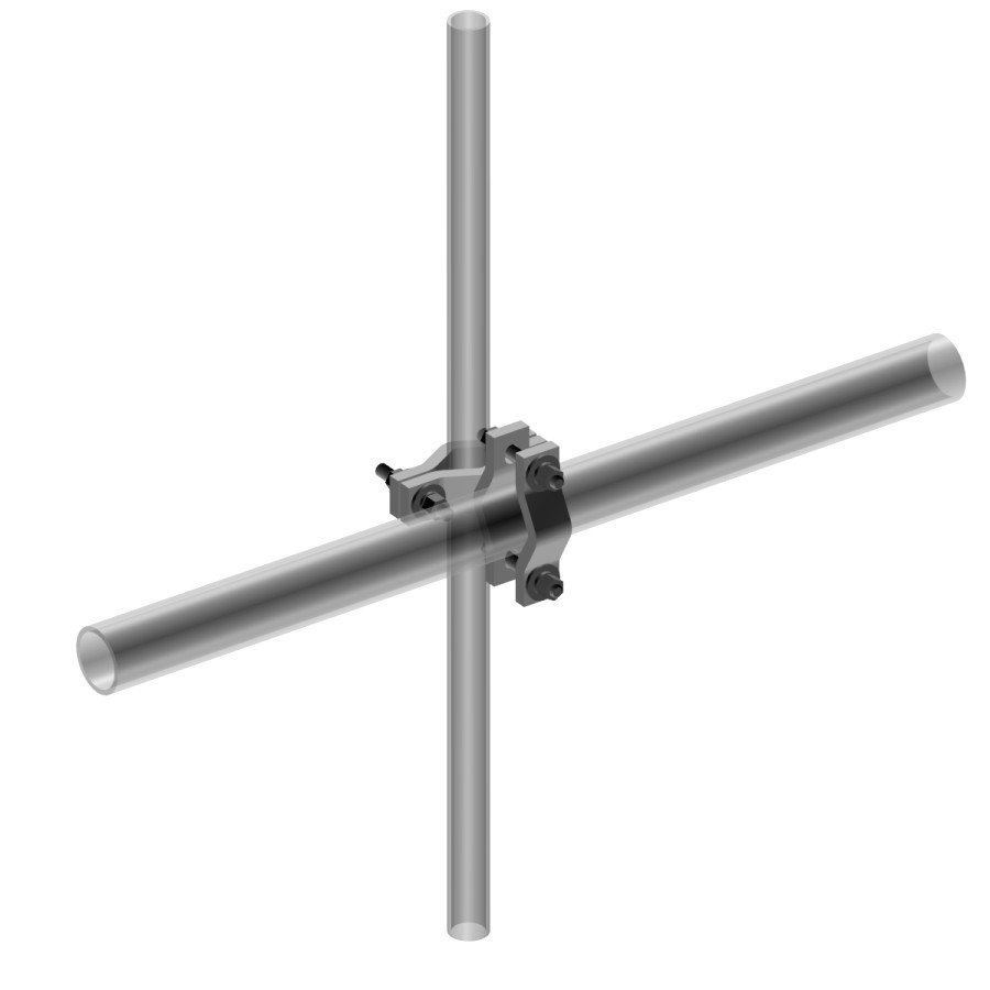 Commscope CC-215-6 | Crossover Clamp, joins 2-1/2 in to 3-1/2 in OD pipe to 2-3/8 in to 5 in OD pipe