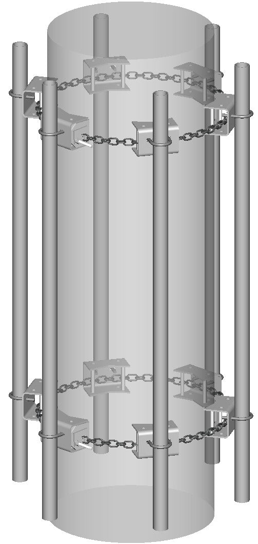 Commscope CM-606-B | Chain Mount Base Kit, 14 in stand-off 16 ft chain