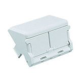 Panduit CHS2SIW-X | Mini-Com, Modular Insert, Sloped Shuttered, 1/2 size, 2 port, Off White