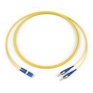 Corning 046102R5120010M | Standard LCUPC Duplex SM / Standard ST SM, SMF, 2F, Zipcord Riser, Standard Yellow Jacket 10 Meters