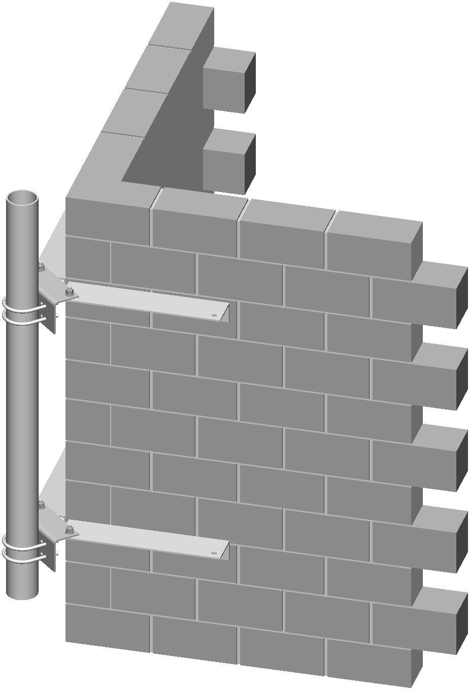 Commscope CW-M2-63 | Corner Wall Mount, 2-3/8 in OD x 63 in pipe