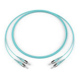 Corning 505002T5820003M | Standard ST MM / Standard ST MM, OM3 50um, 2F, Zipcord Plenum, Standard Aqua Jacket 3 Meters