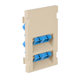 Leviton Manufacturing Co 41293-4CI | Duplex SC Angled Fiber Adapter MOS Module, Zirconia Ceramic Sleeve, 3 Units High, Ivory
