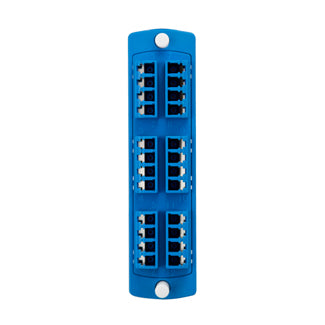 Leviton 5F100-4LL | SDX Precision Molded Plate (BLUE), Single-mode OS1/2, Quad LC, 24 fibers, Zirconia Ceramic Sleeve