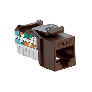 Leviton 61HOM-RB6 | HOME 6 Snap-In Jack, T568A/B Wiring, Brown
