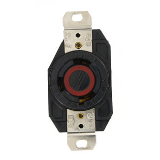 Leviton 2641 | 30 Amp, 480 Volt, NEMA L8-30P, 2P, 3W, Locking Plug, Industrial Grade, Grounding - BLACK-WHITE