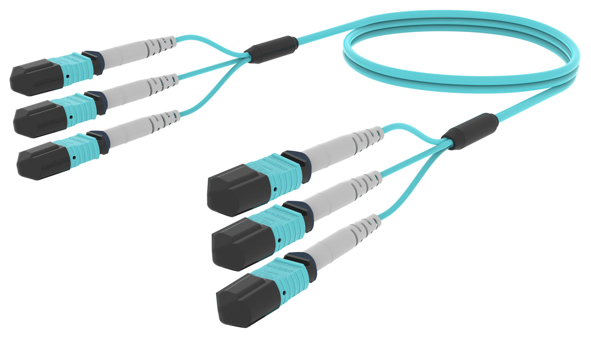 Commscope UQXQPQXHF-MHF024 | 48 inch breakout (end B), no gland, no pulling grip | Jacket Color - Aqua, Cord Length - 24 Ft