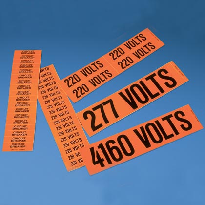 Panduit PCV-240CY | Vinyl Voltage Marker Card
