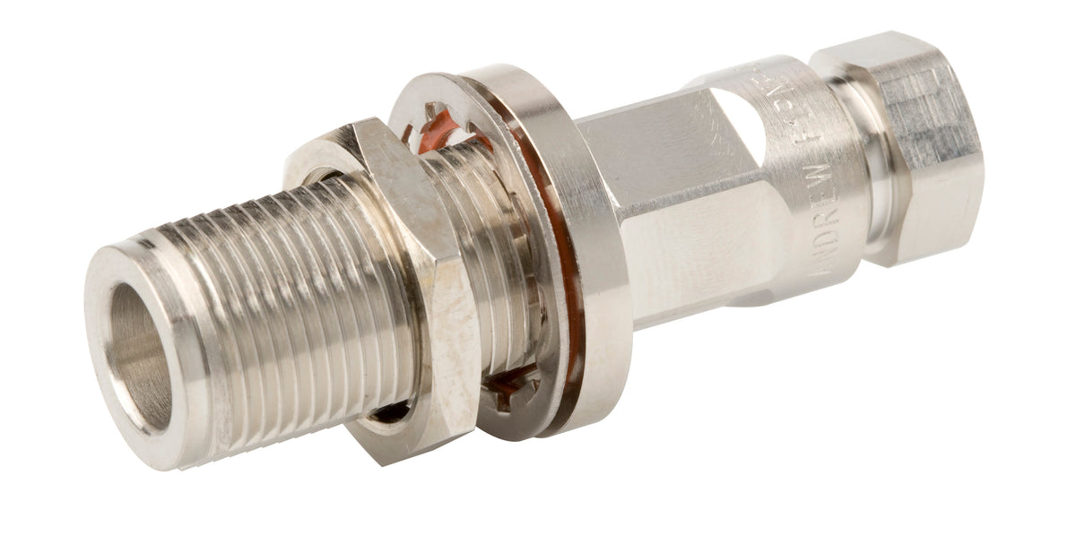 Commscope F1PNF-BHC | Type N Female Bulkhead for 1/4 in FSJ1-50A cable
