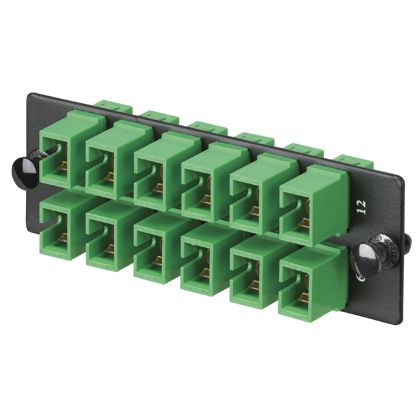 Panduit FAP12WAGSCZ | Opticom Fiber Adapter Panel, OS2, 12 SC Simplex, APC Green