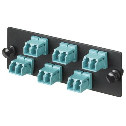 Panduit FAP6WAQDLCZ | Opticom Fiber Adapter Panel, OM4, 6 LC Duplex, Aqua