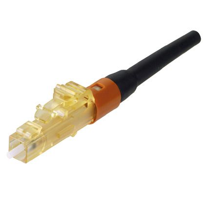Panduit FLCSMCXEOR | OptiCam Keyed LC Simplex, 50µm OM3/4/5, Keyed E: Orange with Aqua Boot