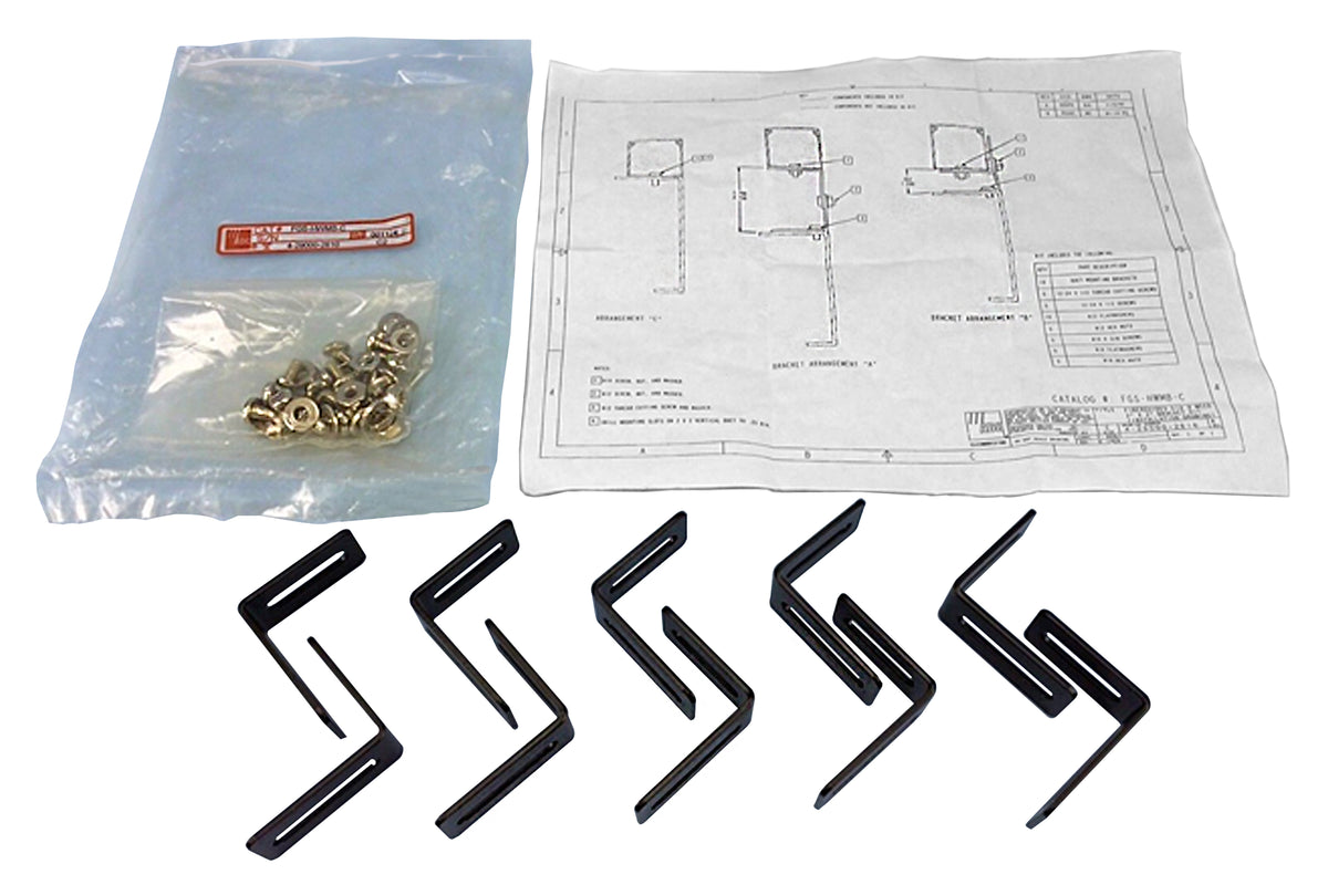 Commscope FGS-HWMB-C | FiberGuide Vertical Slotted Straight Section Universal Mounting Bracket, Kit of 5, 2x2in