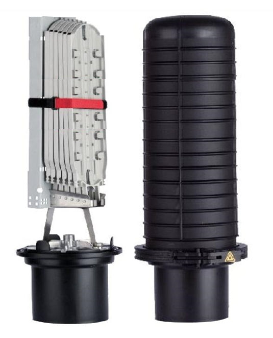 Commscope FOSC450-D6-6-36-1-D0V | FOSC 450 D6 Fiber Optic Splice Closure, Gel Cable sealing, one pre-installed 36-splice tray, with test valve