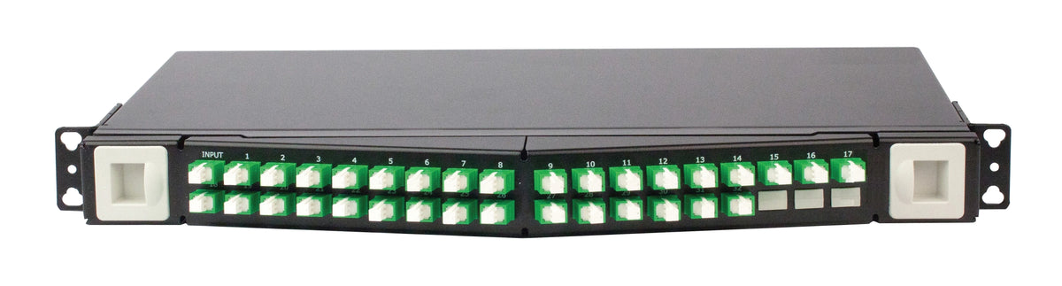 Commscope FPS-FMTSP-AJJ01 | FMT Fiber Optic Splitter Patch Panel, 1U, 19 in, 1x32 splitter, SC/APC splitter and output connect., 1 splitter