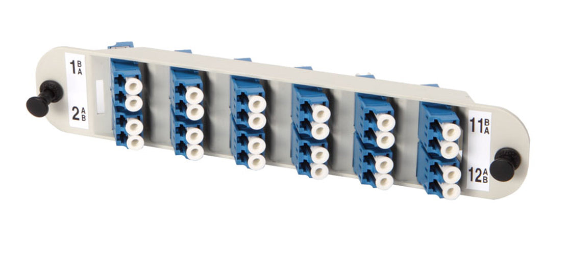 Commscope FPX-AF-24APR08 | FPX Fiber Optic Adapter Pack Only, Singlemode, 24 fiber, LC/UPC adapter, right, blue, putty white