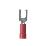 Panduit PV18-8LF-MY | Pan-Term Fork Terminal, Red, Vinyl, 18-22 AWG, #8 Stud, PK1000