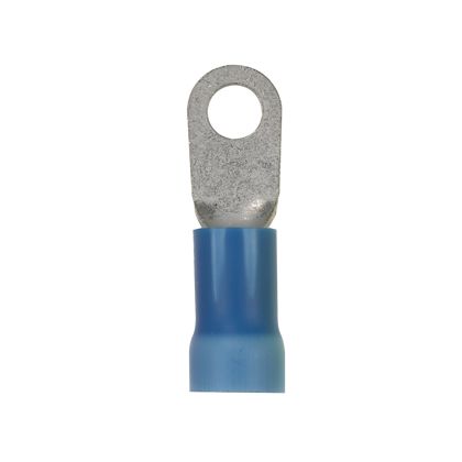 Panduit PV6-14R-T | Pan-Term Ring Terminal, Blue, Vinyl, 6 AWG, 1/4" Stud, PK200