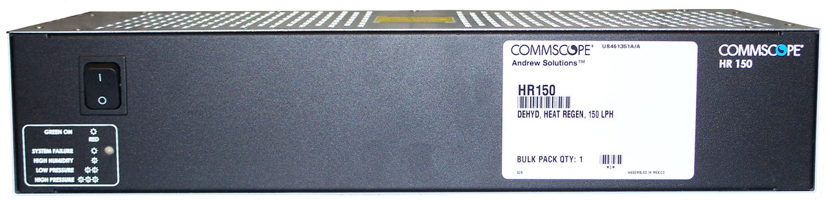 Commscope HR150 | Heat Regenerated Dehydrator, 19 in rack mountable, 3.0 kPa (0.44 psig),  with summary alarms, 48 Vdc (ac operation possible using optional power supply purchased separately)