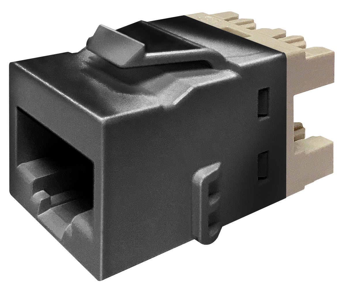 Commscope KJ510 JACK-BLK | KJ Series Keystone Modular Jack, 8-position, category 5e, unshielded UTP, black