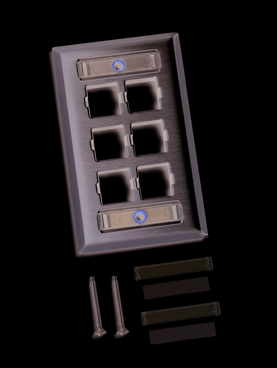 Commscope M16SP-L | M16SP-L 6-port Single Gang Stainless Steel Faceplate with Label