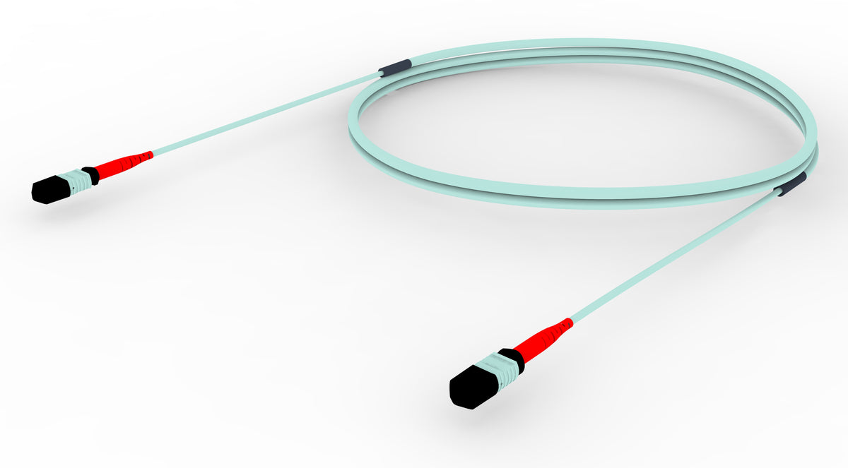 Commscope UGX2X2XBF-MBF055 | 33 inch breakout (end A/end B), with gland, no pulling grip [standard option] | Jacket Color - Aqua, Cord Length - 55 Ft