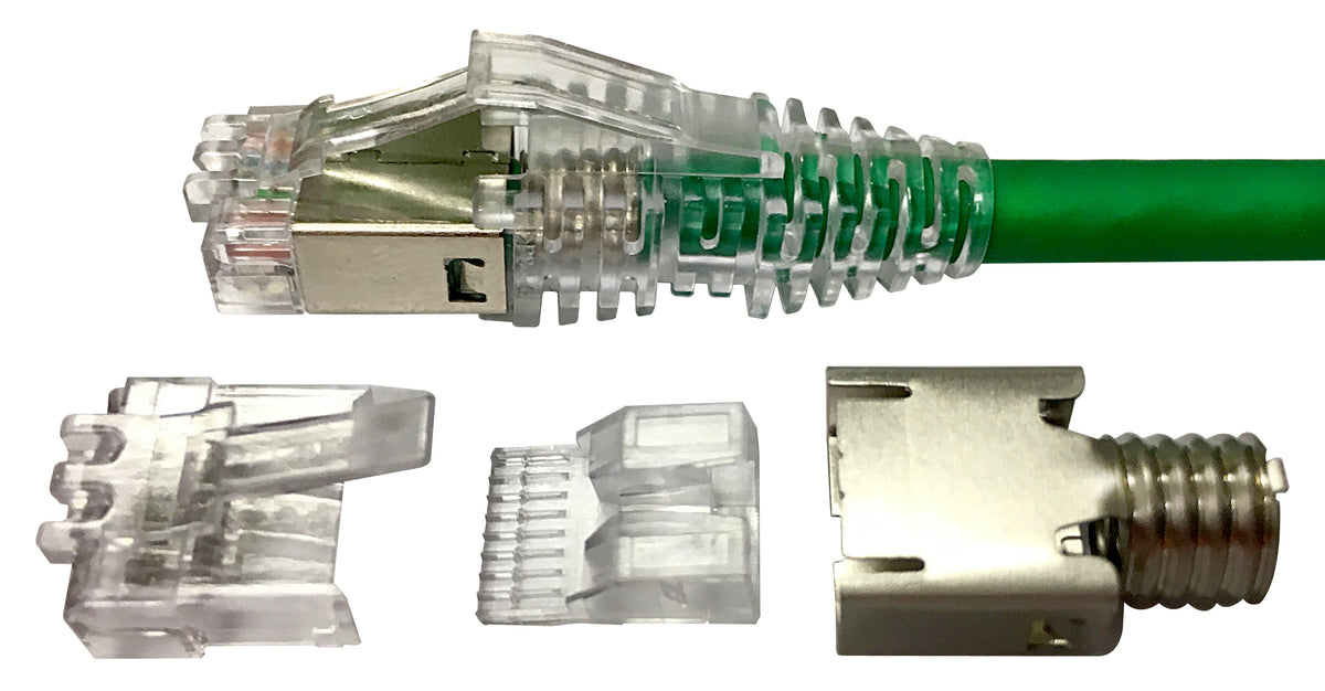Commscope MP-6S-B-1 | Modular Plug Kit, category 6, shielded, 8-position, 5.1 – 6.0 mm max cable jack OD, 100/bag
