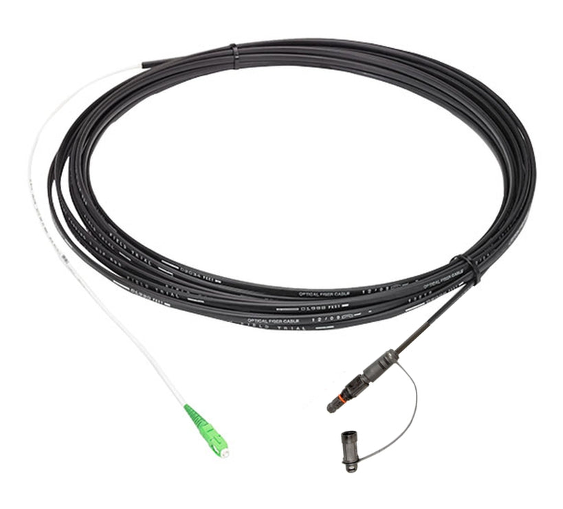 Commscope FHD-XJ1R-0010F | RealFlex Fiber Optic Drop Cable, Hardened mini-size DLX to SC/APC, 3mm Test Cord ,  10 ft