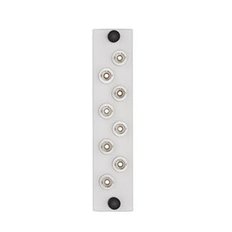 Leviton APLW8-STM | LGX 8-pack Plate w/ST Adapters, Phosphor Bronze Sleeve, 8 Fibers, White