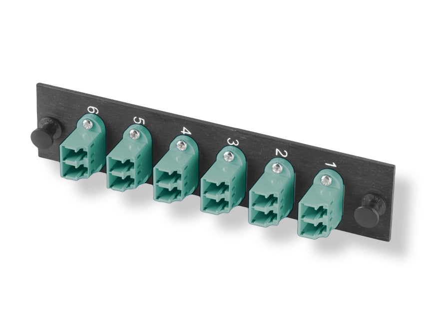 Commscope RMG-12ADPQ2 | RMG FO OM3/OM4 MM Adapter Only Packs, 6 LC duplex adpt. or 12 fiber per adpt. pack, flat, aqua