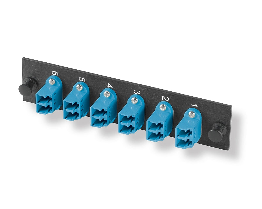 Commscope RMG-12ADPQ5 | RMG Fiber Optic Adapter Pack, Singlemode, LC/UPC, 12 ports, no pigtails, blue