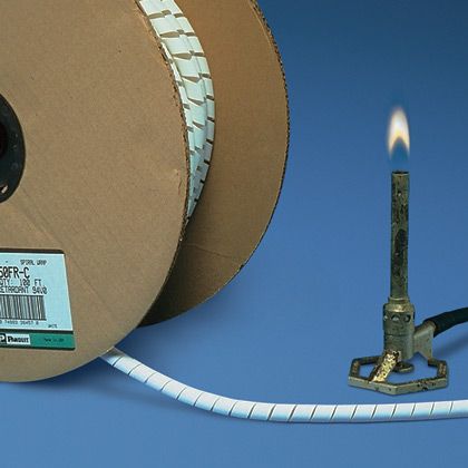 Panduit T50FR-CY | Spiral Wrap, Natural, FR PE, 0.375" Min Dia., 100' Roll, PK1