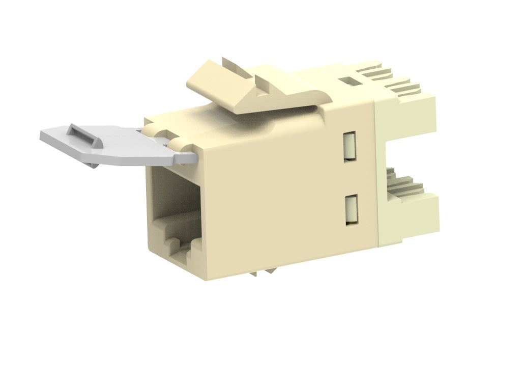 Commscope USL10G-DC-L.ALD | Uniprise USL Series Modular Jack, RJ45, category 6A, T568A/T568B, unshielded, with dust cover, light almond