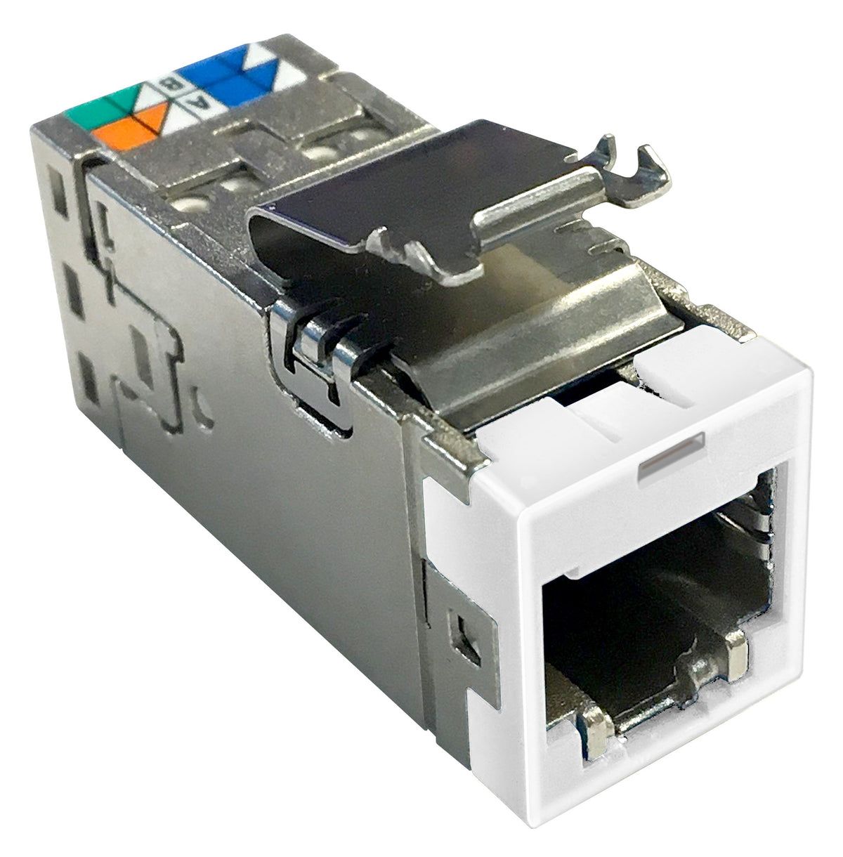Commscope USL10G-SHLD, A.WHT | Uniprise SLX Series Modular Jack, category 6A, shielded , 4 Pair, without dust cover, alpine white