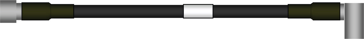 Commscope L4A-DMDR-5M-P | LDF4-50A SureFlex Jumper with interface types 7-16 DIN Male and 7-16 DIN Male Right Angle, 5 m