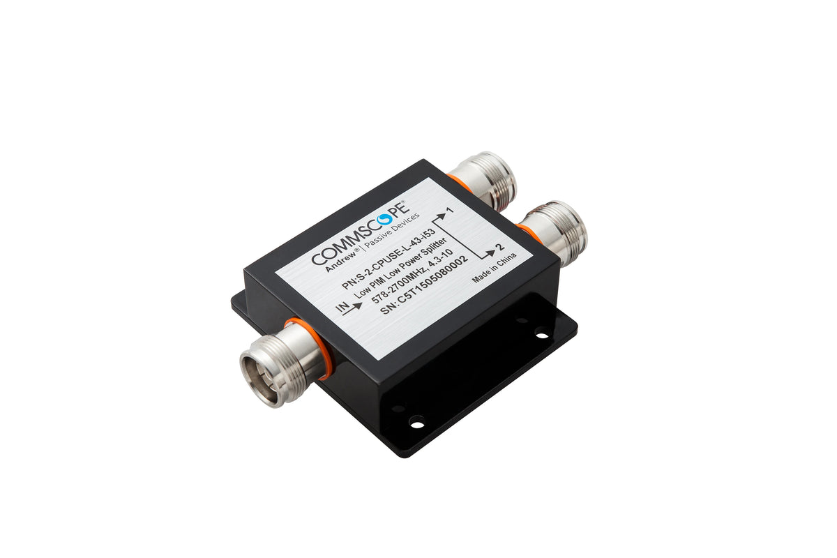 Commscope S2CPUSEL43I53 | Two-way Low PIM Low Power Splitter, 555–2700 MHz