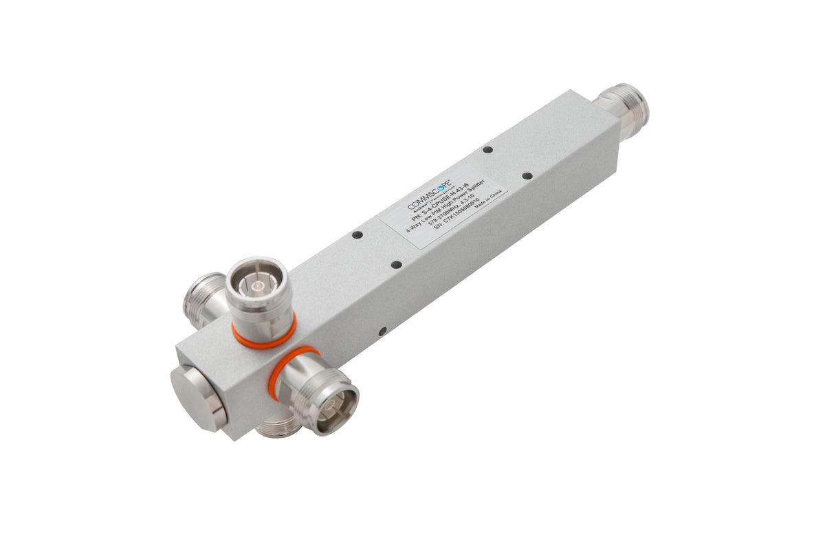 Commscope S4CPUSEH43I6 | Four-way Low PIM Reactive Power Splitter, 555–2700 MHz  (Additional mounting bracket PN:42396A-17 sold separately)