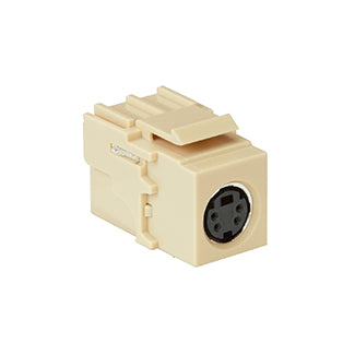 Leviton 40734-CVI | S-Video Feedthrough QuickPort Connector, Ivory Housing