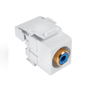 Leviton 40735-RLW | RCA 110-Termination QuickPort Connector, Blue Barrel, White Housing
