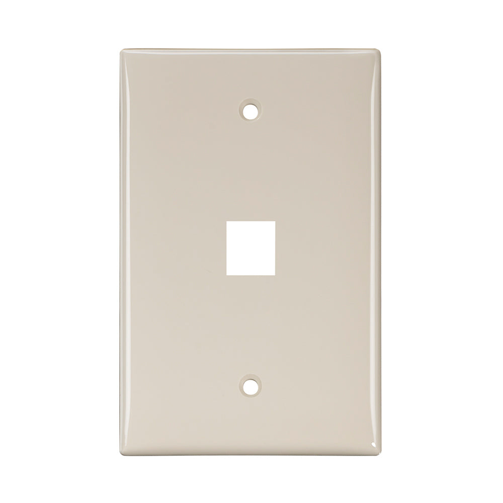 Leviton 41091-1TN | Midsize Single-Gang QuickPort Wallplate, 1-Port, Light Almond