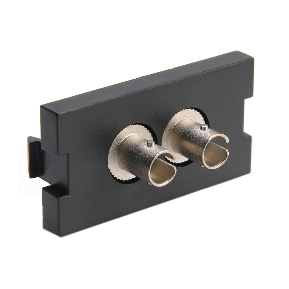 Leviton 41291-ZTI | Duplex ST Fiber Adapter MOS Module, Zirconia Ceramic Sleeve, 1 Unit High, Ivory