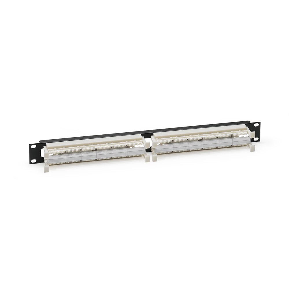 Leviton 41DBR-1F5 | Cat 5e 110-Style Rack-Mount Wiring Block Kit, includes 100-pair 1RU panel, labels, and 20 Cat 5e C-5 clips