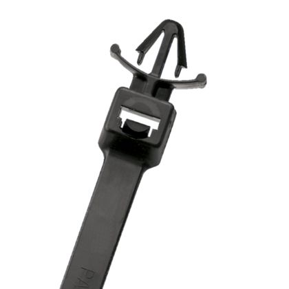 Panduit PLWP1M-D0 | Pan-Ty Wing Push Mount Cable Tie, Black, UV PA6.6, 4.3"L, 18lb, PK500