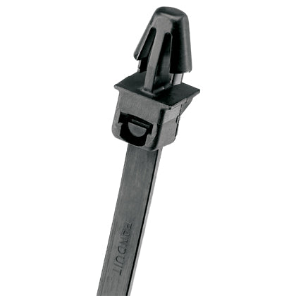 Panduit PLP2S-M0 | Pan-Ty Locking Push Mount Tie, Black, UV PA6.6, 7.9"L, 50lb, PK1000