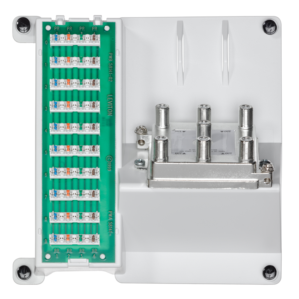 Leviton 47603-2G6 | Compact Series: Telephone and 6-Way Video Panel